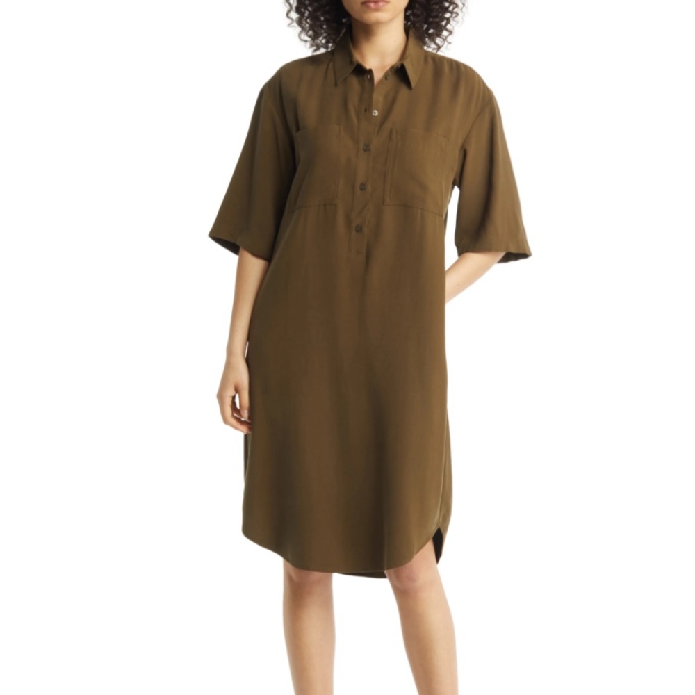 Nordstrom shirt dress olive